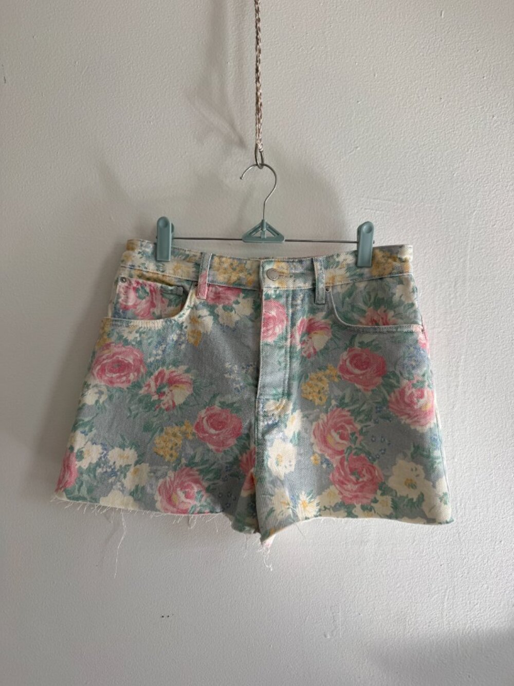 NWT Sézane Le Summer shorts sunny rose floral flower pastel high waisted FR 40